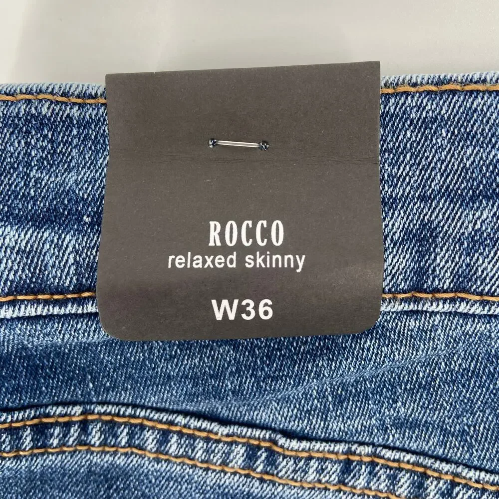 True Religion Jeans Mens Size 36 Rocco Moto‎ Med Sonic Indigo Stretch